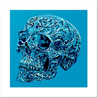 Blue Skull Posters and Art